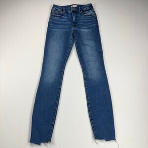 Good American Good Legs Chopped Hem Skinny Jeans Indigo 29" Inseam Size 00/24